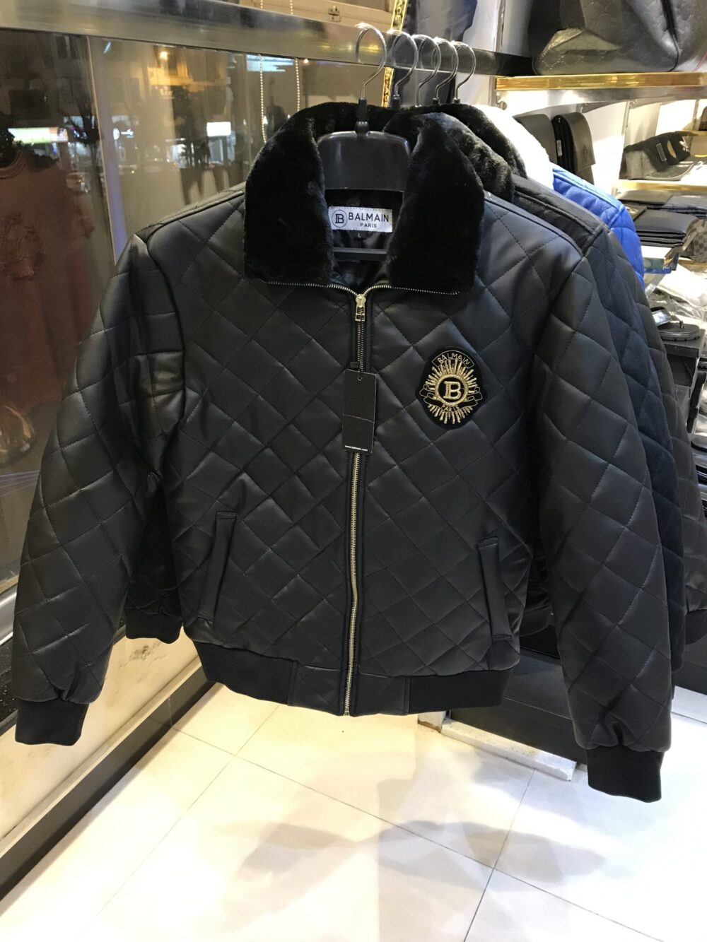 BLMN Faux Leather Quilted Jacket